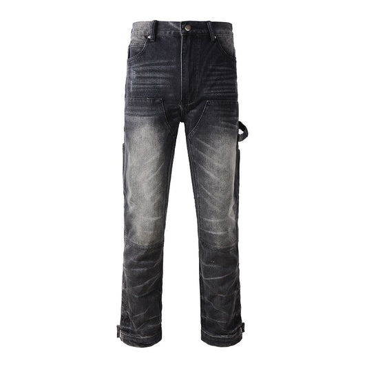 CARGO FLARE DENIM - BLACK