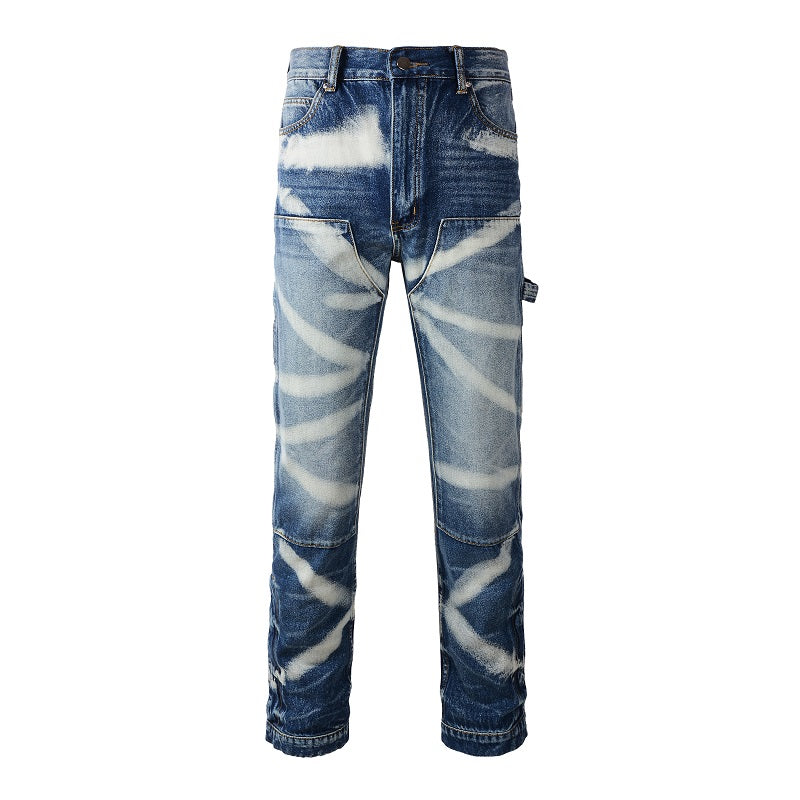 CARGO FLARE DENIM - SLASHED BLUE