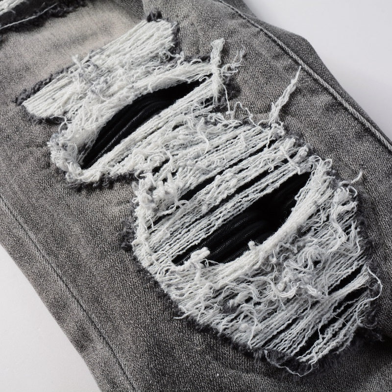 PREMIUM DISTRESSED DENIM - GREY