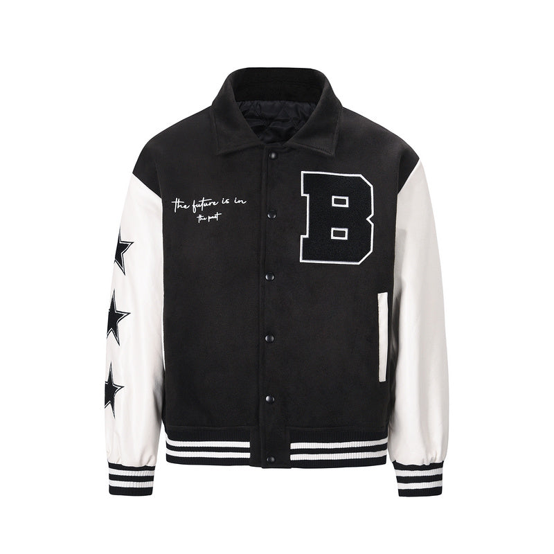 B VARSITY JACKET - BLACK