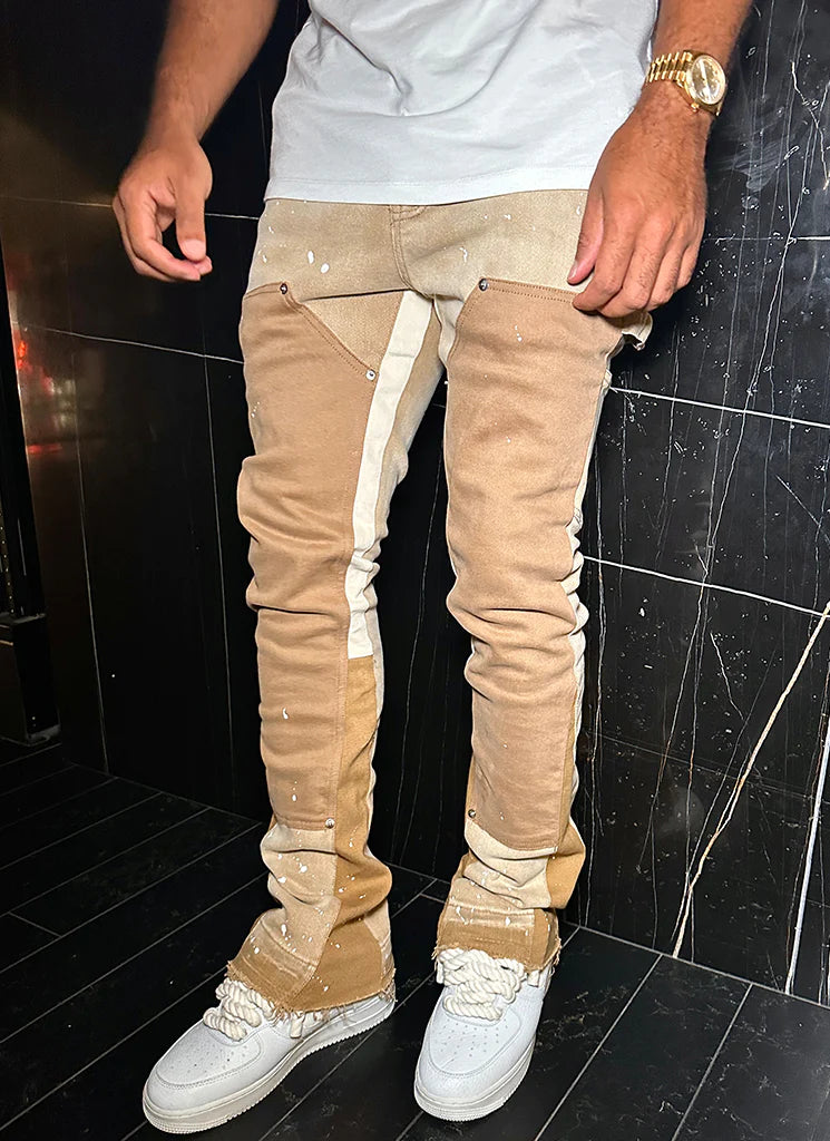 PREMIUM FLARE JEANS - SAND