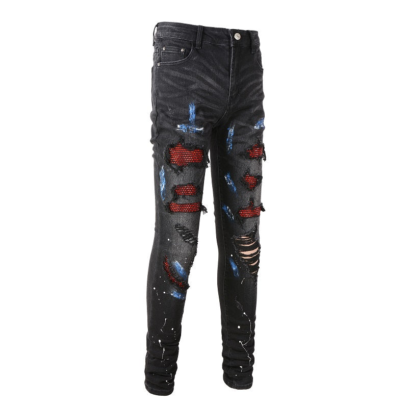 PREMIUM RED DIAMOND DENIM - BLACK