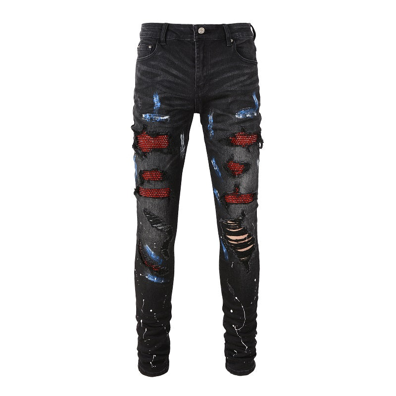 PREMIUM RED DIAMOND DENIM - BLACK