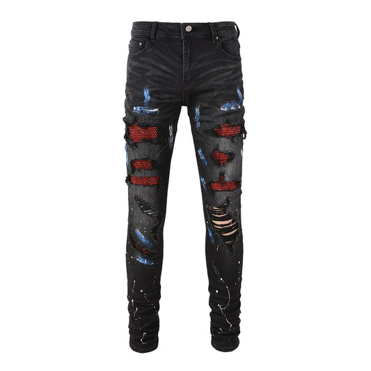 PREMIUM RED DIAMOND DENIM - BLACK