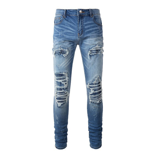 PREMIUM DISTRESSED DENIM - LIGHT BLUE